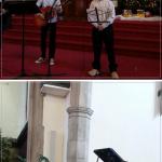 성탄절에 찬양하는 중고등부 학생들